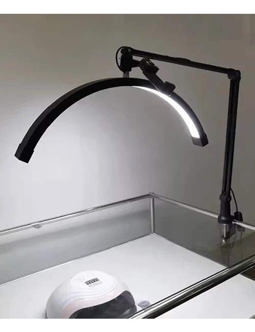 MOONLIGHT -מנורת לד עם זרוע ותפס שולחני -צבע לבן